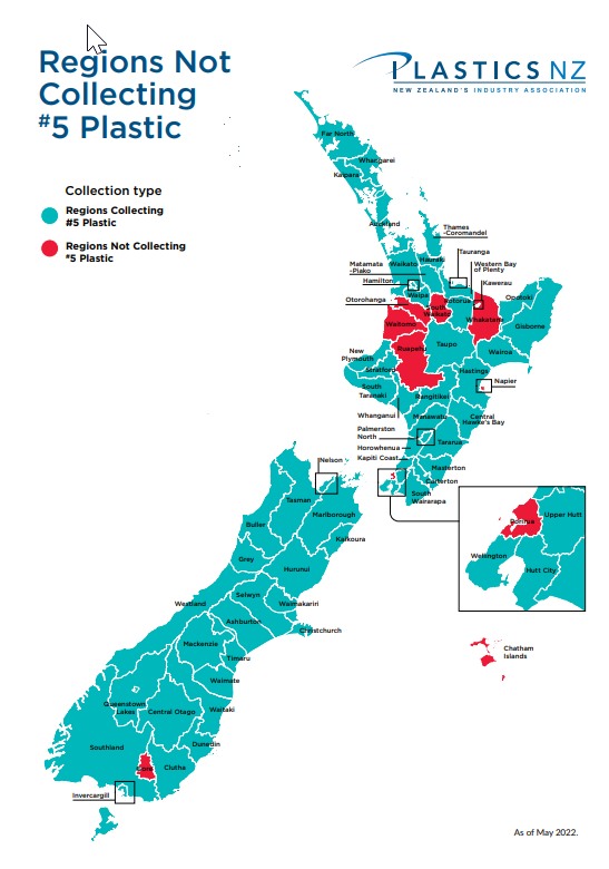 NZ Regions not collecting #5 plastic